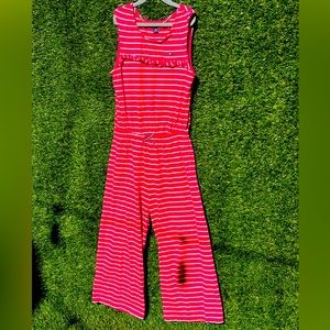 Tommy Hilfiger Big Girls Striped Jumpsuit - Med (8-10)
